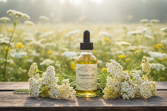use my yarrow oil picture but add yarrow to the background